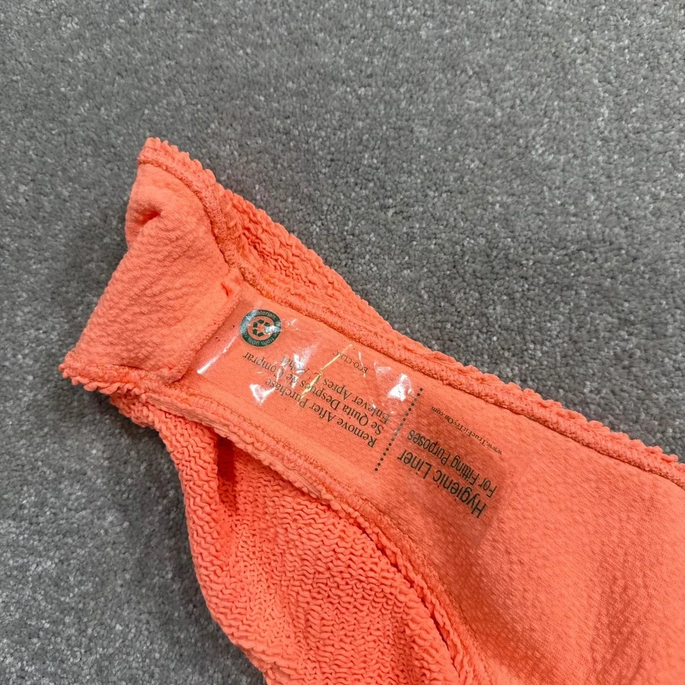 Bond-Eye Eco Maxam One Piece Swimsuit Bright Neon Orange Crinkle NWT 1 Size XS-L
